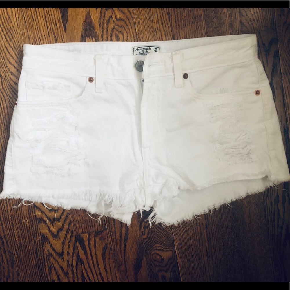 White Jean Shorts